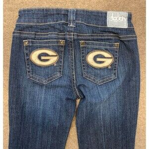 Touch Greenbay Packers Jeans Womens 27 Low Rise Bootcut NFL Football Denim